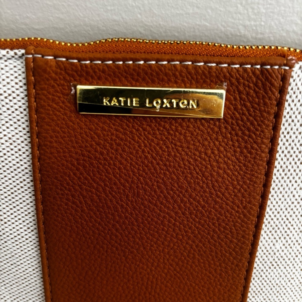 Katie Loxton Amalfi Canvas Pouch in cream and light brown - Picture 8 of 11